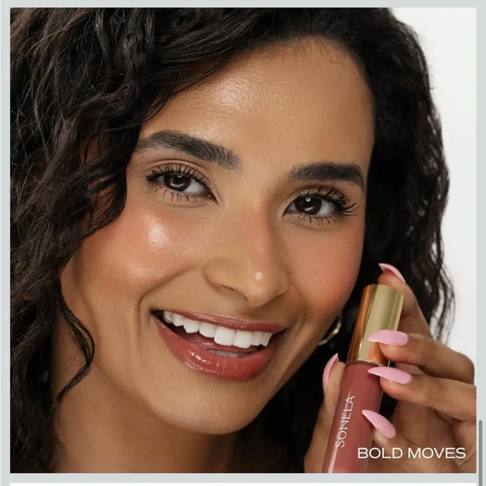 NIB Sonela Your Best Self Peptide Plumping Lip Gloss - Brick - Bold Moves
